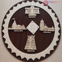 India 4 Dham 3D Wooden Frame